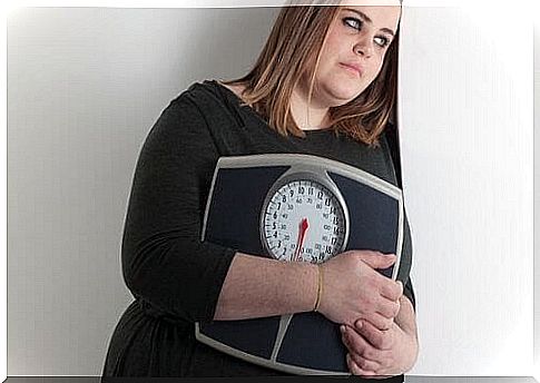 Lady who is depressed by her weight.