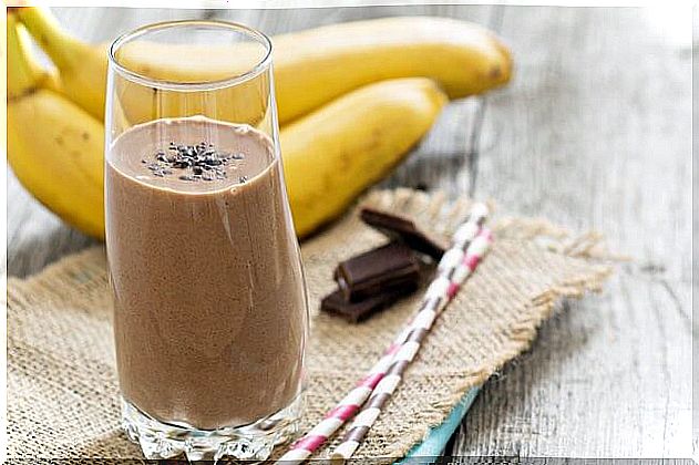 Smoothie with banana and chocolate