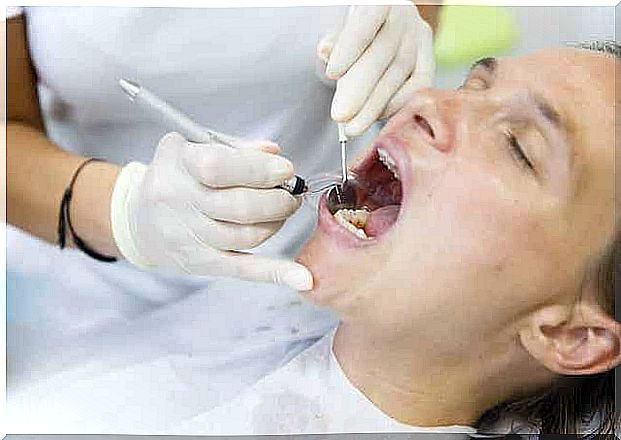 A man at the dentist.