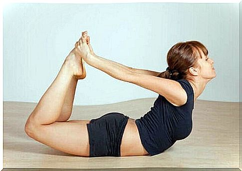 Woman doing good yoga exercises.