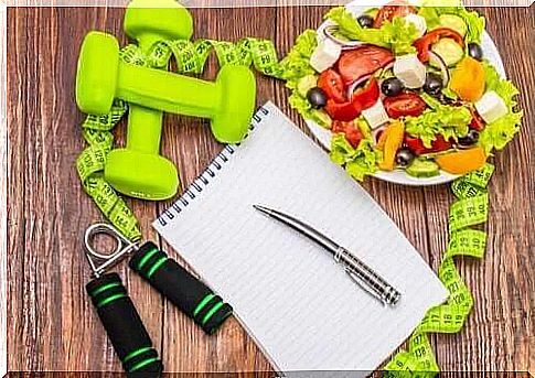 Exercise equipment and fruit salad