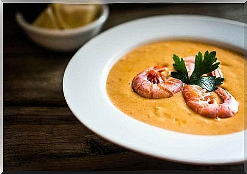 Seafood soup with shrimp