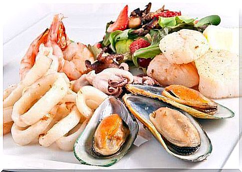 Seafood on a platter