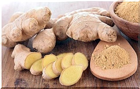 Whole ginger, and powdered ginger.