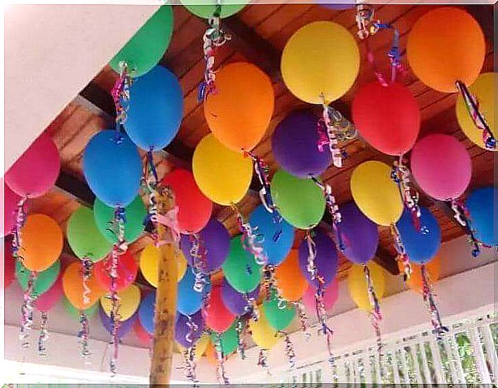 Balloons in the ceiling