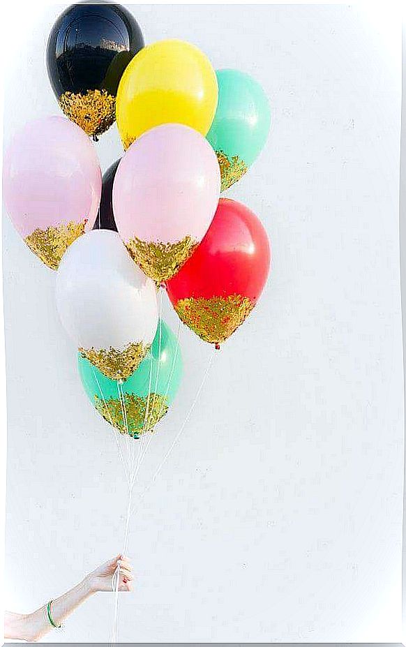 Balloons with glitter