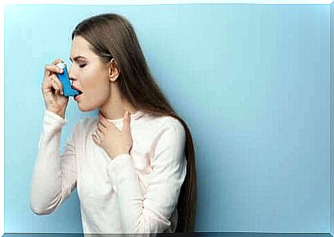 Woman with asthma.